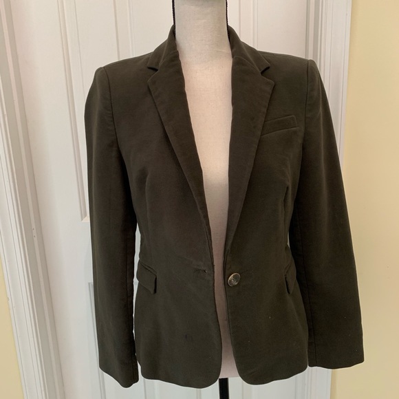 zara green velvet blazer